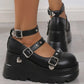 DoraTasia Retro Mary Jane Punk Heels – Studded Black Lolita Party Shoe