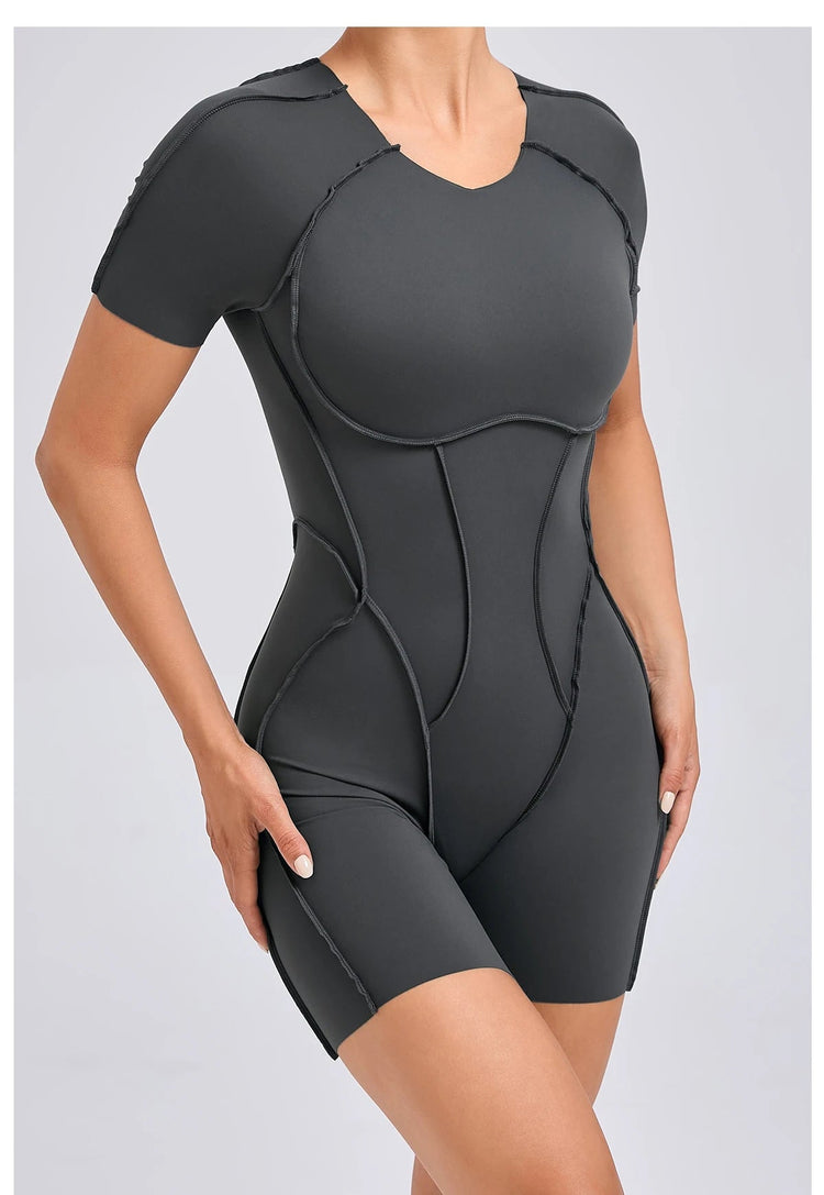 Short Jumpsuit Gym Clothes For Women Sportswear Fitness Overalls Backless Scrunch Booty Yoga Suit Sports Set Outfit ShedPoundsPortal