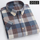 Cotton Fabric Breathable Men Oxford Short Sleeve Summer Plaid Striped Male Shirt Business Regular Fit Oversized Clothes ShedPoundsPortal