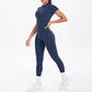 Sexy Backless Bodycon Scrunch Jumpsuit Raises Butt Women Dance Fitness Overalls Push Up  With Chest Cushion Yoga Sport Jump Suit ShedPoundsPortal