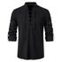 Shirt Cotton Linen Flax Tops Lace Up Long Sleeves Blouse Mens V Neck Medieval Costume Embroidery Tunic Casual Shirt ShedPoundsPortal