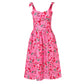 Birthday Outfits Women Sexy Solid Color Printed Square Neck Sleeveless Strap Skirt Fashion Side Split Slim Fit Dresses For Teens