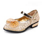 Children Girls Leather Shoes Fashion Princess High Heel Shoes for Par