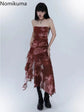 Sexy Dresses for Women 2025 Vestidos De Mujer Tunic Print Sleeveless Backless Robe Femme Fashion Summer Irregular Chiffon Dress ShedPoundsPortal
