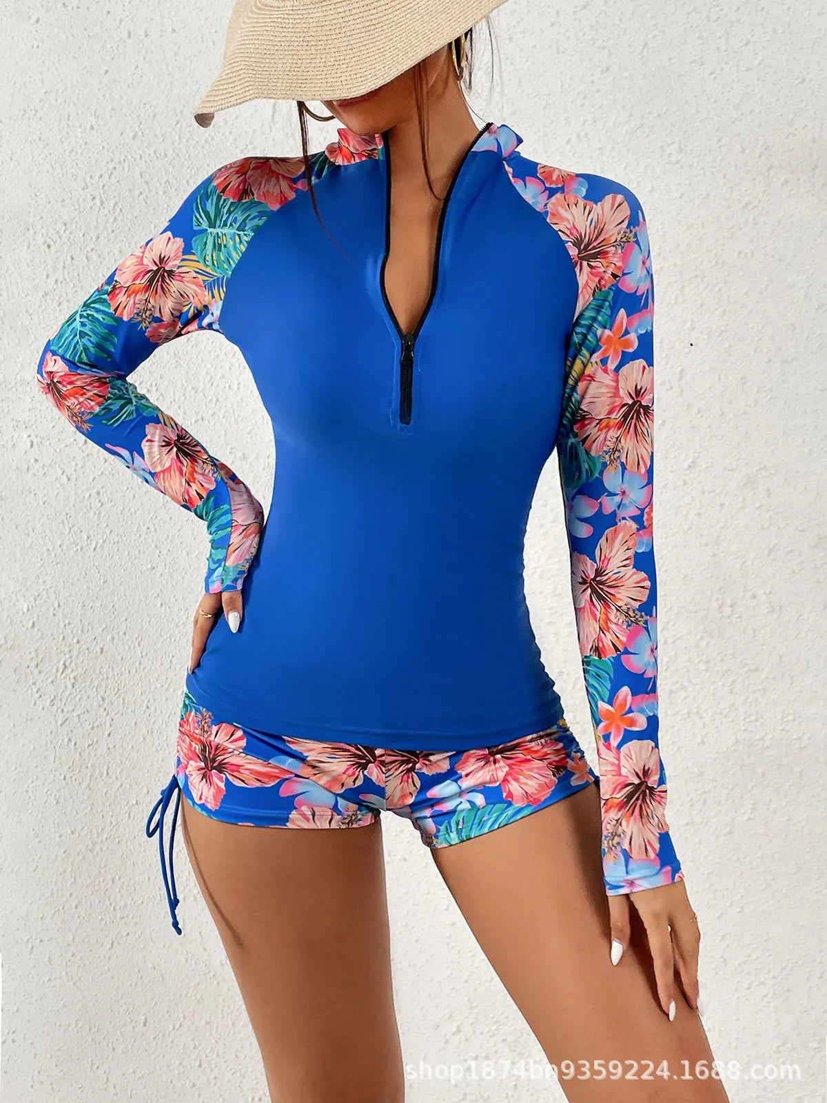 Female Swimsuit With Long Sleeves Swimwear Sports Surfing Tankini Set Beachwear Two-Piece Bathing Suits Pool Women Swimming Suit ShedPoundsPortal