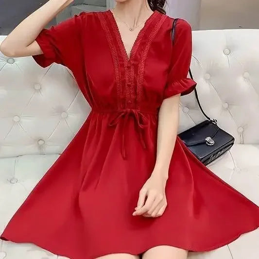 Woman Dress White Dresses for Women Chiffon Satin Soft Silk Ruffle Clothing New Features of Clothes Curvy Cheap Casual X Retro G ShedPoundsPortal