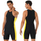 Men One-piece Swimwear Swimming Jumpsuit Patchwork Side Shorts Bodysuit Triathlon Wetsuit for Beach Pool Swimming Bathing Suit ShedPoundsPortal