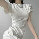 White Dresses for Women 2024 Woman Dress Clothes Midi X New in Chic and Elegant Pretty Cheap Casual Y2k Outfits Harajuku Cotton ShedPoundsPortal
