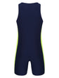 Mens Swimwear One-piece Wetsuit Swimming Bathing Suit Round Neck Sleeveless Side Shorts Bodysuit Triathlon Front Zipper Swimsuit ShedPoundsPortal