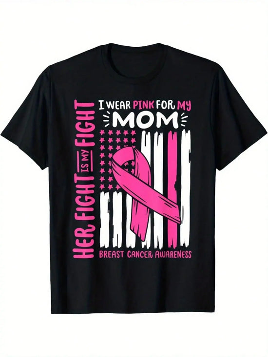 Breast Cancer Awareness T Shirt I Wear Pink For My Mom Support Ribbon Design 100% Cotton Unisex Tee For Men Women ShedPoundsPortal
