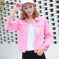 Jeans Jacket and Coats for Women 2025 Autumn Candy Color Casual Short Denim Jacket Korean Coats Women  Jeans Jacket  Clothes ShedPoundsPortal