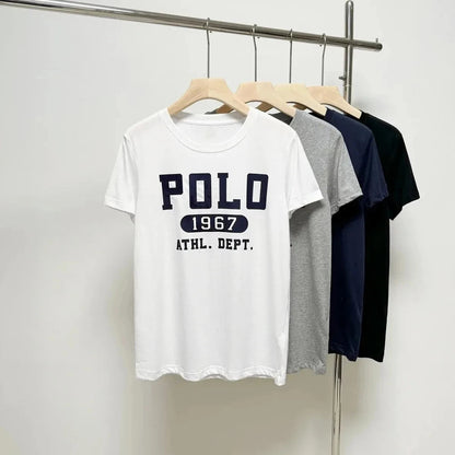 2025 RLauren T-shirt New Polo1967 Logo Korean Popular Clothes Short Sleeve Y2K Woman Clothing Tops Women&