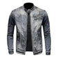 Trendy Stand Collar Zip-Uplapel Motorcycle Denim Jacket Unique Vintage Sports Top For Men Casual Trendy Brand Jacket ShedPoundsPortal