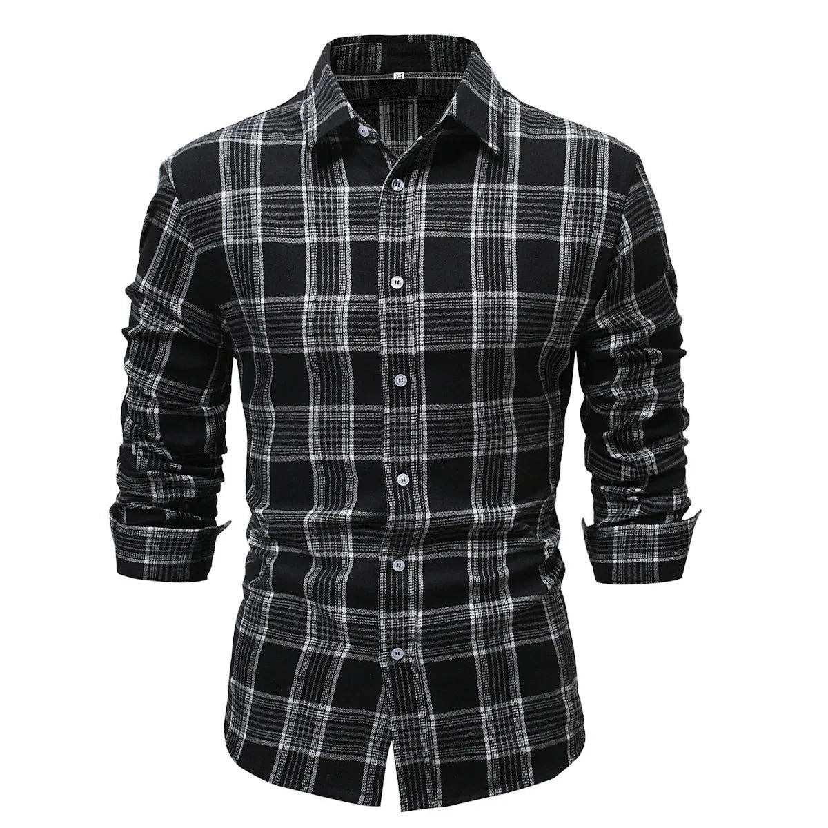Casual Plaid Long Sleeve Men&