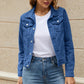 2025 Trend Womens Short Denim Jacket Classic Long Sleeve Boyfriend Jean Jacket Slim Fit Button Down Lapel Denim Coat Outwear ShedPoundsPortal