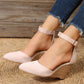 Fashion Women High Heel Sandals Closed Toe Solid Suede Pointed Wedge Heel Shoes Thick Bottom Buckle Sandals Female Footwear