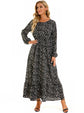Women Eid Muslim Dresses Tight Waist O Neck Ruffles Spliced Casual Vestidos Flowers Dress Dubai Kaftan Islam Morocco Arab ShedPoundsPortal