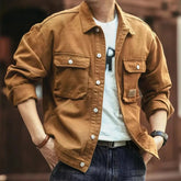2025 Spring and Autumn New Fashion Solid Color Retro Cargo Jacket Men&