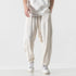 Mens Cotton Linen Pants Mens Summer Breathable Solid Color Harem Pants Male Streetwear White Trousers Men Ankle-Length Pants ShedPoundsPortal