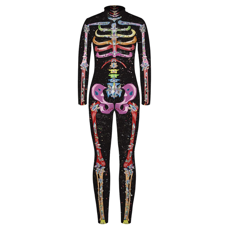 Robot Punk Jumpsuit Catsuit Sexy Female Women Cosplay Costume Skeleton Cyberpunk Steampunk Zentai Suit Halloween Bodysuit ShedPoundsPortal