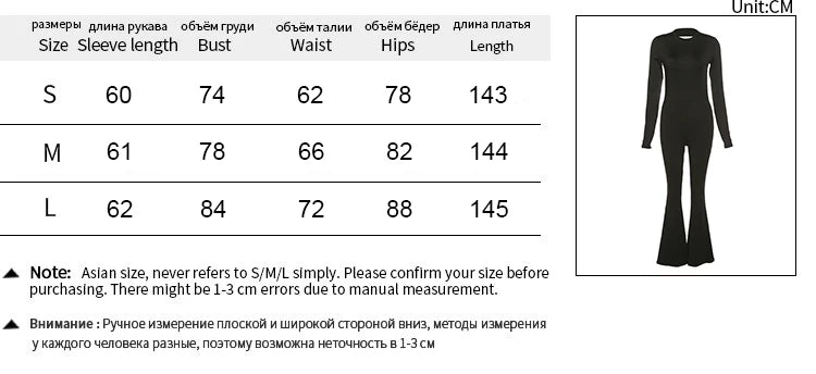 Jumpsuits Autumn New Women Sexy Black Backless Long Sleeve Bodycon Rompers Fashion Streetwear Flare Pants Casual Slim Jumpsuits ShedPoundsPortal
