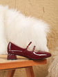 Women heels Shoes Mary Jane Shoes Woman Pumps Patent Leather High Heels Dress Shoes Red Wedding Shoes Spring 2025 Double Buckle