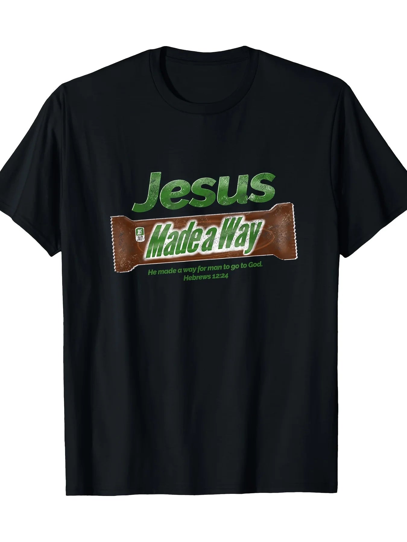Jesus Made Way Graphic TShirt Mens Casual Christian Gift 100 Cotton Short Sleeve Round Neck Geometric Design ShedPoundsPortal