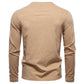 AIOPESON Henley Collar T Shirt Men Casual Solid Color Long Sleeve Autumn Fashion High Quality 100% Cotton Mens T Shirts ShedPoundsPortal