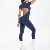 Sexy Backless Bodycon Scrunch Jumpsuit Raises Butt Women Dance Fitness Overalls Push Up  With Chest Cushion Yoga Sport Jump Suit ShedPoundsPortal