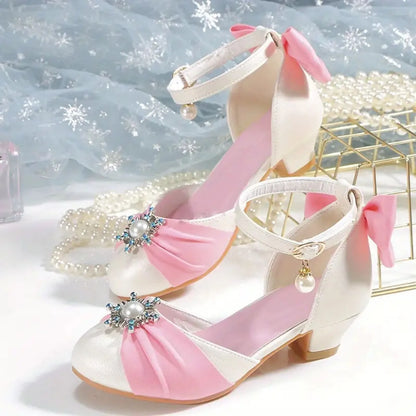 Toddler Slippers Size 3 Trendy Elegant Bowknot High Heel Shoes For Gir
