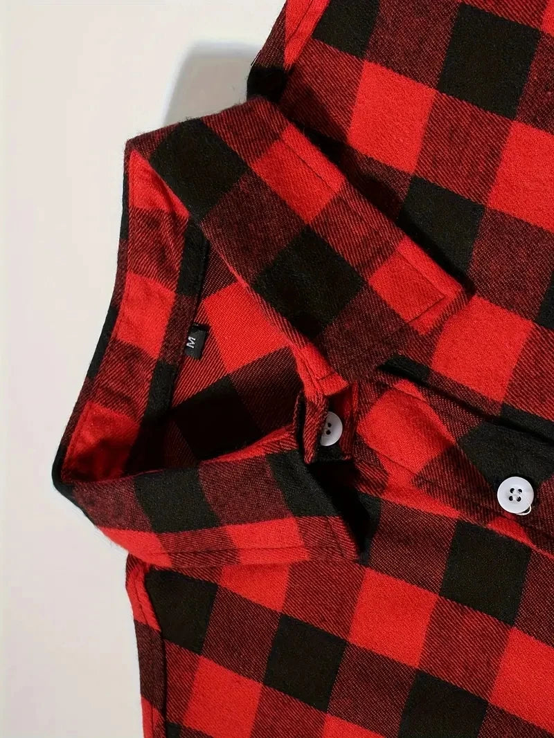 Mens Shirts Single Breaste Classic Plaid Smart Casual Flannel Shirt Long Sleeved Chest Two Pockets Design Spring Autumn Men Tops ShedPoundsPortal
