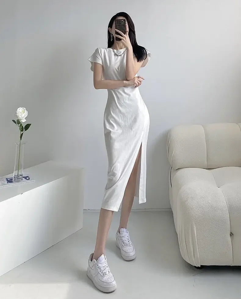 White Dresses for Women 2024 Woman Dress Clothes Midi X New in Chic and Elegant Pretty Cheap Casual Y2k Outfits Harajuku Cotton ShedPoundsPortal