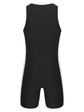 Mens Swimwear One-piece Wetsuit Swimming Bathing Suit Round Neck Sleeveless Side Shorts Bodysuit Triathlon Front Zipper Swimsuit ShedPoundsPortal