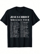 Jesus Christ Miracles Tour Graphic T-Shirt - Soft Cotton, Crew Neck, Men&