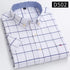 Cotton Fabric Breathable Men Oxford Short Sleeve Summer Plaid Striped Male Shirt Business Regular Fit Oversized Clothes ShedPoundsPortal