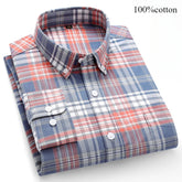Fashion over size 7XL long-sleeve shirts for men 100%cotton Oxford slim fit plain shirt soft casual elegants designer clothes ShedPoundsPortal