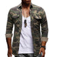 Men Shirts Coats Tops Camouflage Shirt Turn Down Collar Full Sleeve Single Breasted Casual Splice Regular Button Autumn ShedPoundsPortal