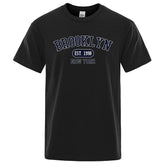 Brooklyn Est.1998 New York Letter T Shirts Man Casual Crewneck Streetwear Breathable Fashion Summer Tops Cotton Loose T-Shirts ShedPoundsPortal