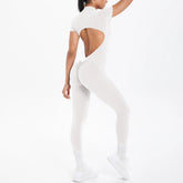 Sexy Backless Bodycon Scrunch Jumpsuit Raises Butt Women Dance Fitness Overalls Push Up  With Chest Cushion Yoga Sport Jump Suit ShedPoundsPortal