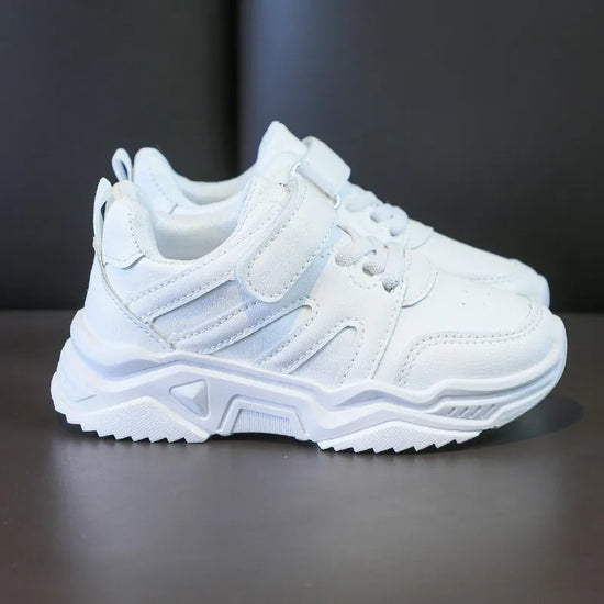 Spring Kids White Sneakers Leisure Chunky Concise Fashion Boys Girls 