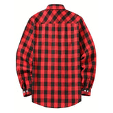 Mens Shirts Single Breaste Classic Plaid Smart Casual Flannel Shirt Long Sleeved Chest Two Pockets Design Spring Autumn Men Tops ShedPoundsPortal