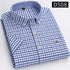 Cotton Fabric Breathable Men Oxford Short Sleeve Summer Plaid Striped Male Shirt Business Regular Fit Oversized Clothes ShedPoundsPortal