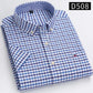 Cotton Fabric Breathable Men Oxford Short Sleeve Summer Plaid Striped Male Shirt Business Regular Fit Oversized Clothes ShedPoundsPortal