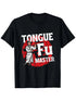 Tongue Fu Master Adult Humor T Shirt Bold Red Martial Arts Graphic 100 Cotton 200gsm Unisex Casual Outdoor Wear ShedPoundsPortal
