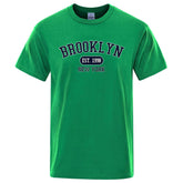 Brooklyn Est.1998 New York Letter T Shirts Man Casual Crewneck Streetwear Breathable Fashion Summer Tops Cotton Loose T-Shirts ShedPoundsPortal