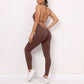 Women Sporty Jumpsuits Fitness Yoga Overalls with Padding Workout Clothes for Women Gym Set Women Bodysuit Sportswear Playsuit ShedPoundsPortal