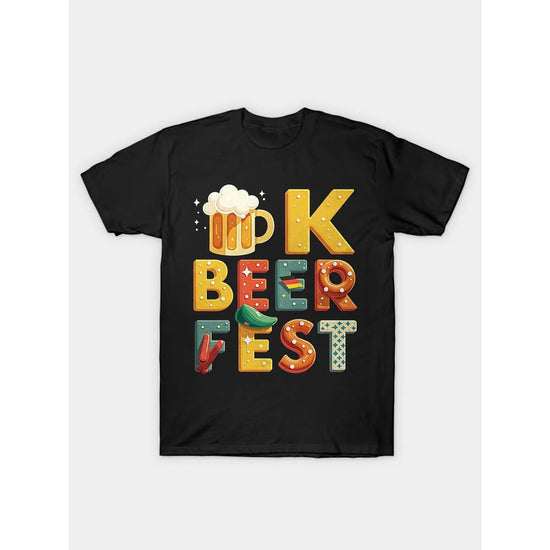 Oktoberfest Beer Fest Graphic T-Shirt For Men & Women - 100% Cotton Casual Short Sleeve Tee With Vibrant Beer Mug & Pretzel Pri ShedPoundsPortal