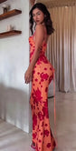 Sexy backless lace-up and printed halter dresses for women in summer 2025