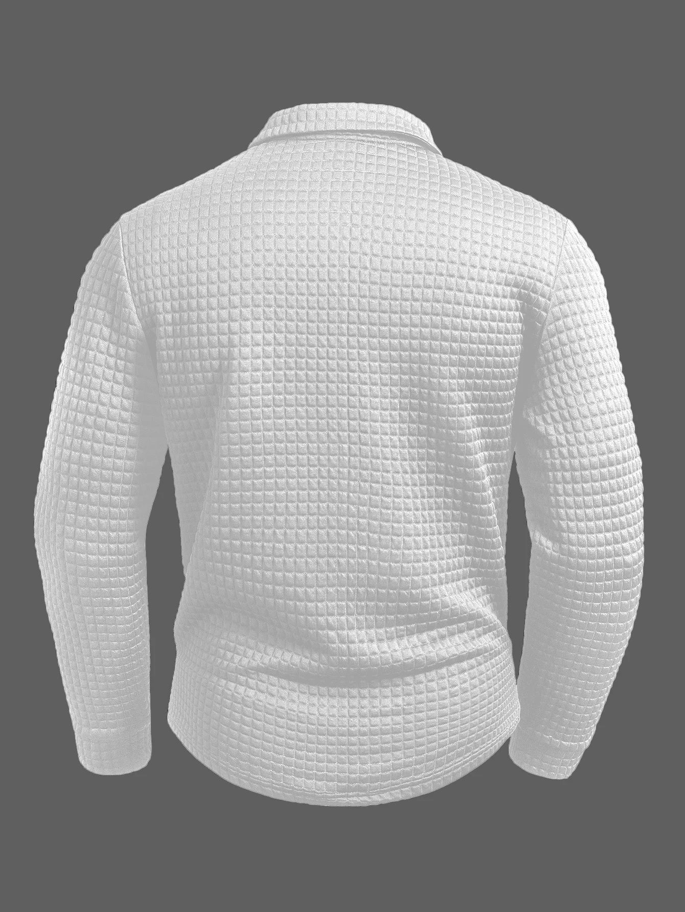 Digital Printed Fabric with Irregular Plaid Pattern, Non-Positioned Plaid Pattern, Thick Long-Sleeve Turn-Down Collar Top, Square Plaid Texture Fabric, Fashionable Casual Everyday Wear ShedPoundsPortal