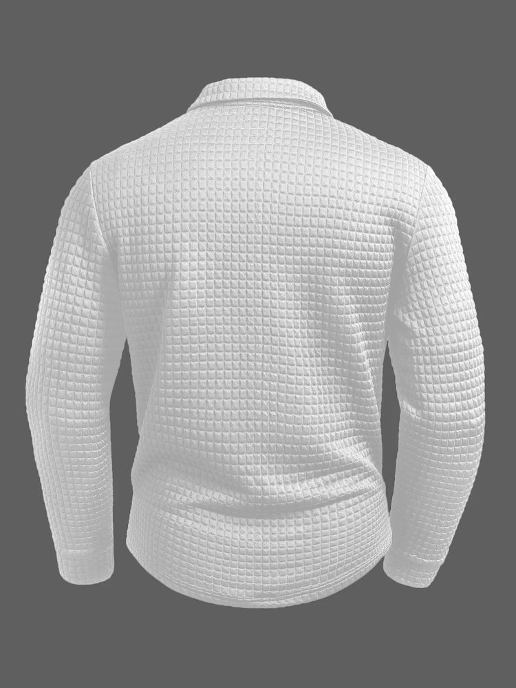 Digital Printed Fabric with Irregular Plaid Pattern, Non-Positioned Plaid Pattern, Thick Long-Sleeve Turn-Down Collar Top, Square Plaid Texture Fabric, Fashionable Casual Everyday Wear ShedPoundsPortal